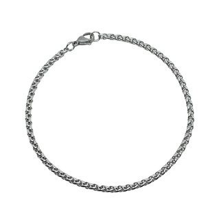 Stainless Steel Wheat Chain Bracelet - Silver Tone - Delicate and Minimalist